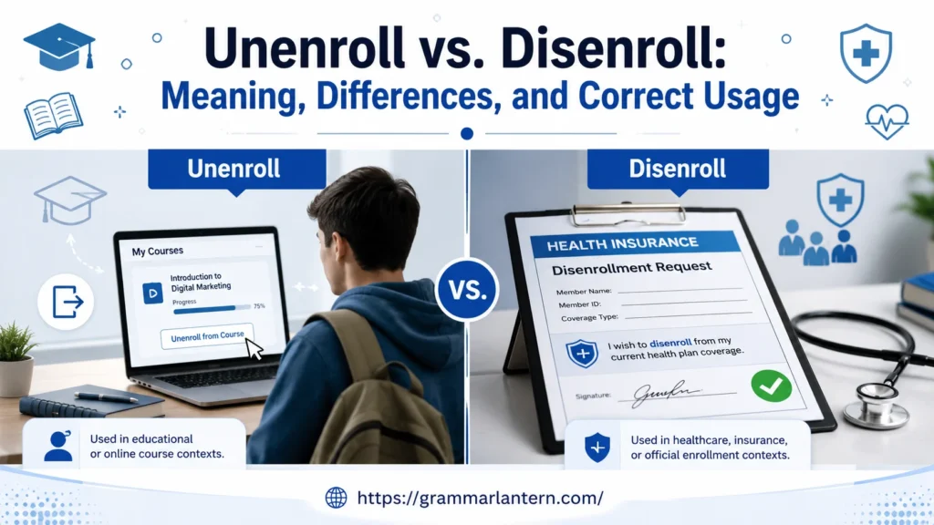 Unenroll vs. Disenroll Examples