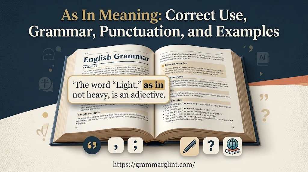As In Meaning: Correct Use, Grammar, Punctuation, and Examples