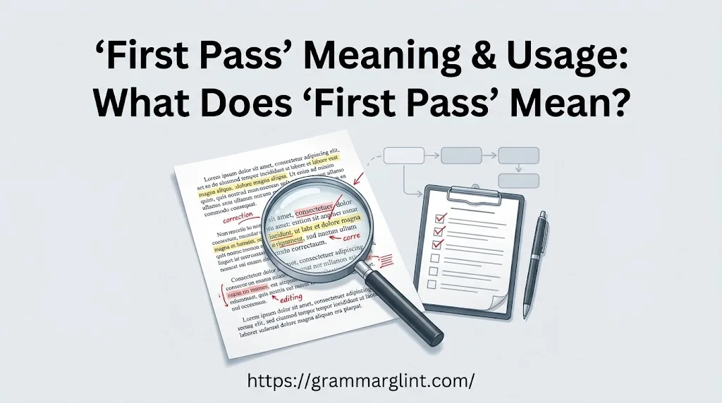 “First Pass” Meaning & Usage