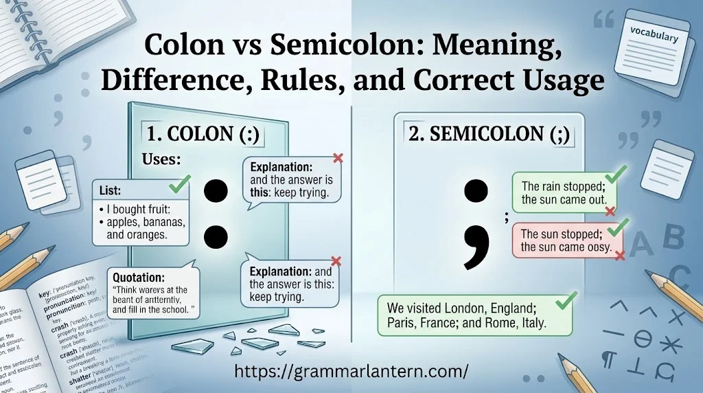 Colon vs Semicolon: Meaning