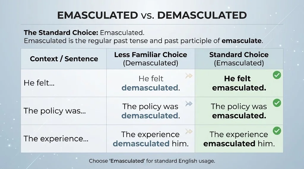 Comparison of "Emasculated" and "Demasculated"