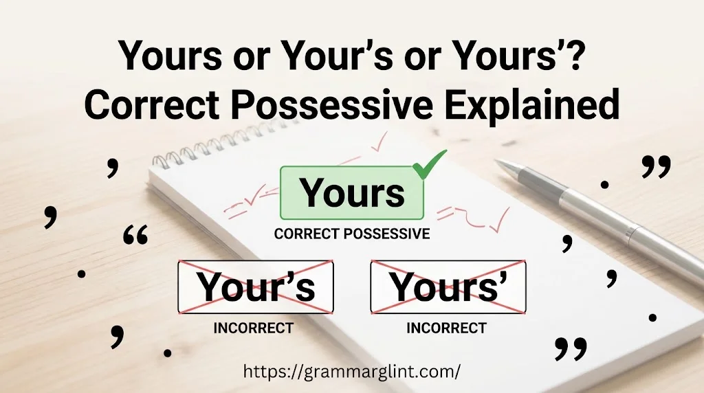 Yours or Your’s or Yours’? Correct Possessive Explained