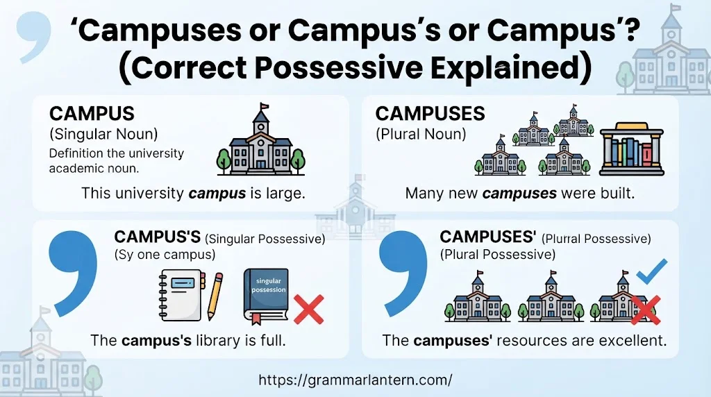 Campuses or Campus’s or Campus’