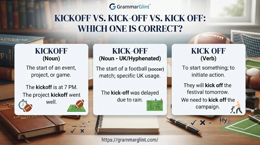 Kickoff vs. Kick-Off vs. Kick Off